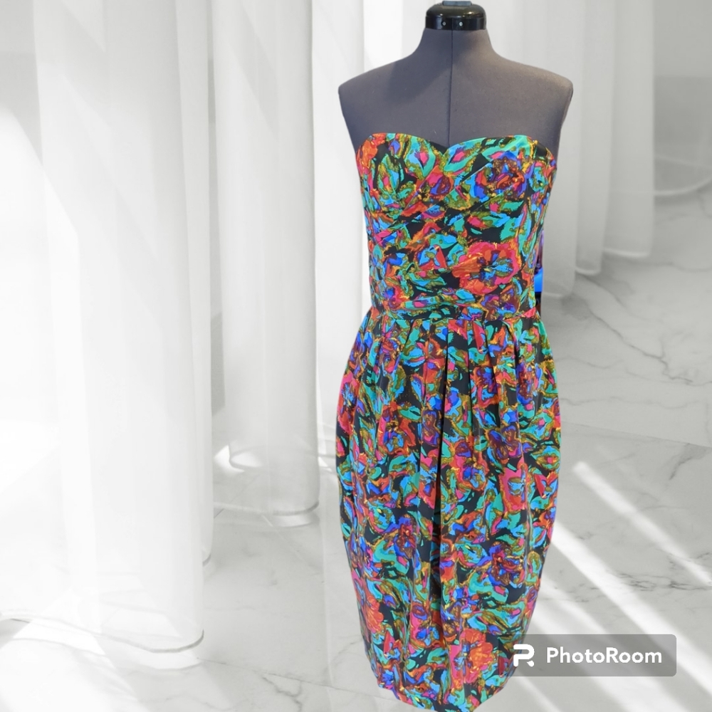 Silk Studio Vintage Floral Dress 100% Silk Dress Size 12